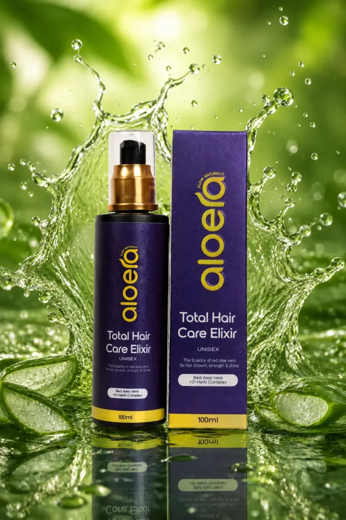 Red Aloe Vera Hair Oil Combo – Total Hair Care Elixir 2x100 ml Glass Bottle - Image 2