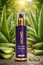 Red Aloe Vera Hair Oil – Total Hair Care Elixir 100 ml Glass Bottle - Image 3