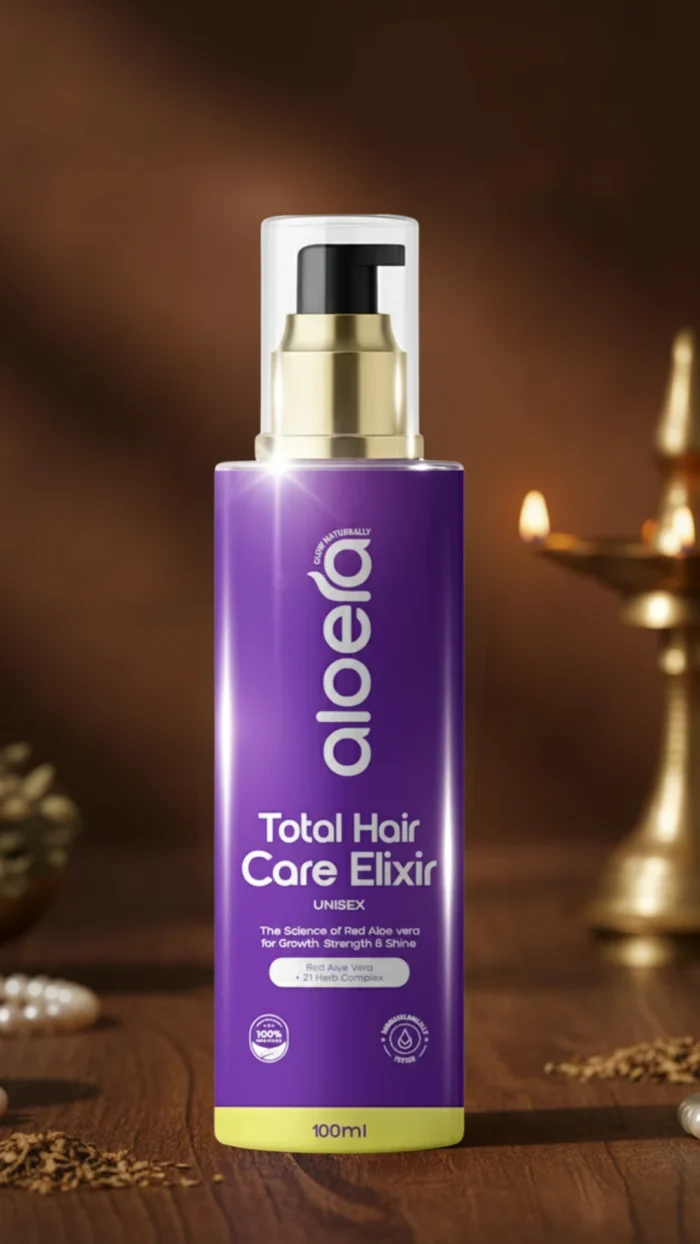 Aloera Aloe Vera Hair Oil – Total Hair Care Elixir 100 ml Glass Bottle - Image 10