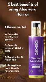 Aloera Aloe Vera Hair Oil – Total Hair Care Elixir 100 ml Glass Bottle - Image 7