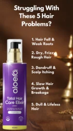 Aloera Aloe Vera Hair Oil – Total Hair Care Elixir 100 ml Glass Bottle - Image 4